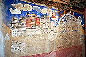 Ladakh - Tak Tok gompa, mural paintings 